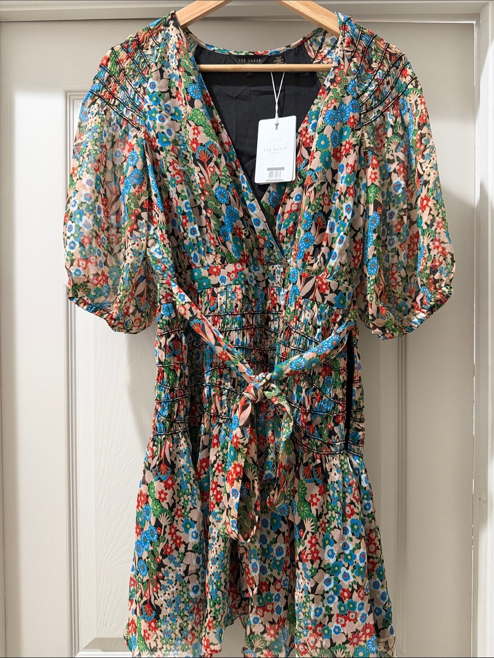 Ted Baker Multi-Color Floral Wrap Mini Dress